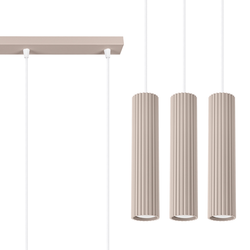 Brilagi - Lustră LED pe cablu CRESTO, 3x GU10 / 10W / 230V, taupe