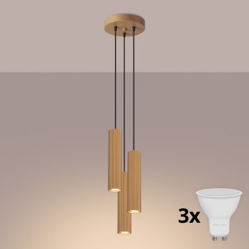 Brilagi - Lustră LED pe cablu CRESTO 3xGU10/10W/230V, aurie