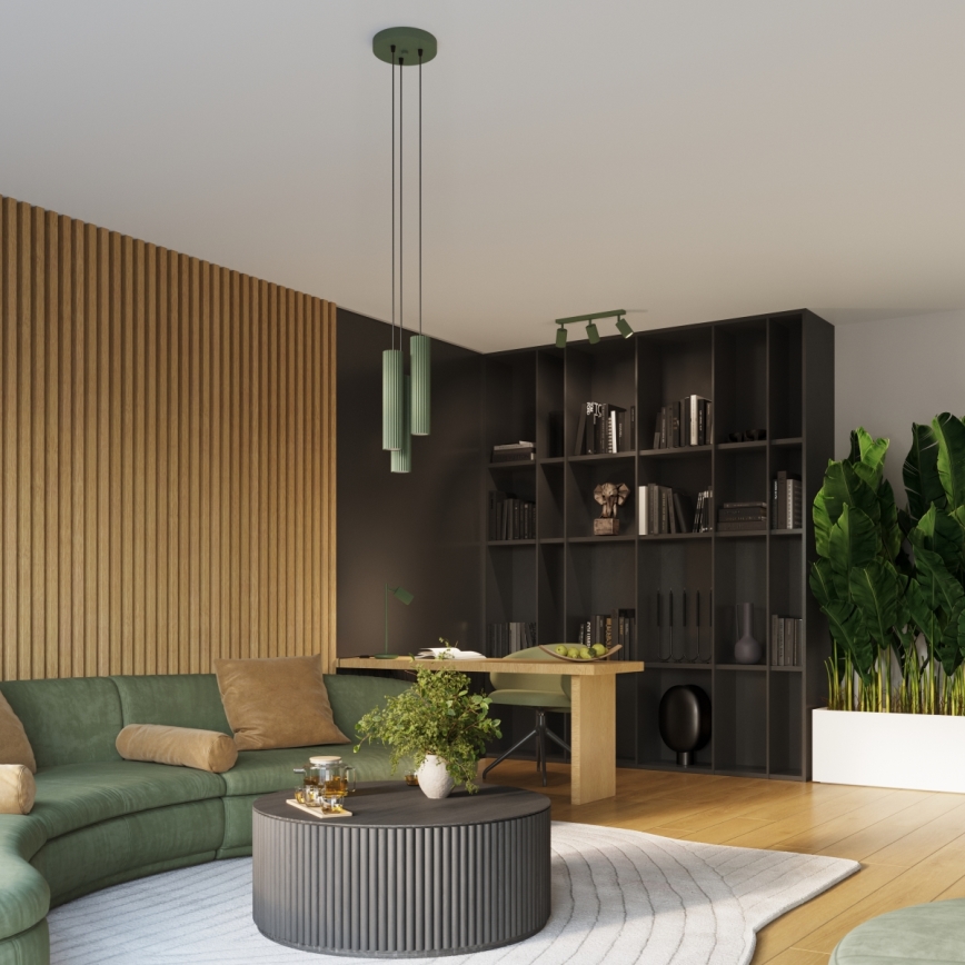 Brilagi - Lustră LED pe cablu CRESTO, 3xGU10/10W/230V, verde