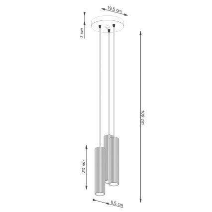 Brilagi - Lustră LED pe cablu CRESTO, 3xGU10/10W/230V, verde