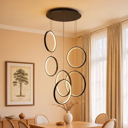 BRILAGI - Lustră LED pe cablu ECHO LED/80W/230V 4000K Ø 50 cm neagră