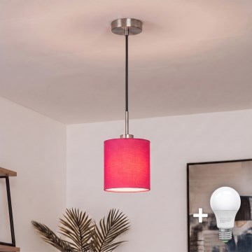 Brilagi - Lustră LED pe cablu NUBILA 1xE27/60W/230V diam. 14 cm negru/roz