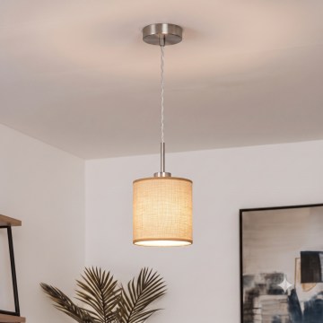 Brilagi - Lustră LED pe cablu NUBILA 1xE27/60W/230V Ø 14 cm maro deschis