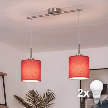 Brilagi - Lustră LED pe cablu NUBILA 2xE27/60W/230V roșie