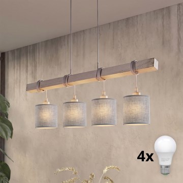Brilagi - Lustră LED pe cablu NUBILA, 4 x E27, max. 60 W, 230 V, gri