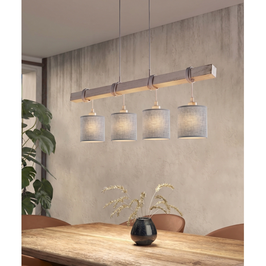 Brilagi - Lustră LED pe cablu NUBILA, 4 x E27, max. 60 W, 230 V, gri