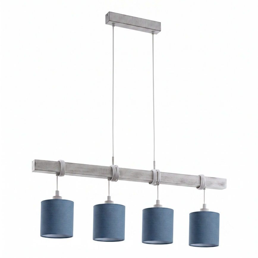 Brilagi - Lustra LED pe cablu NUBILA 4xE27/60W/230V gri/albastru închis
