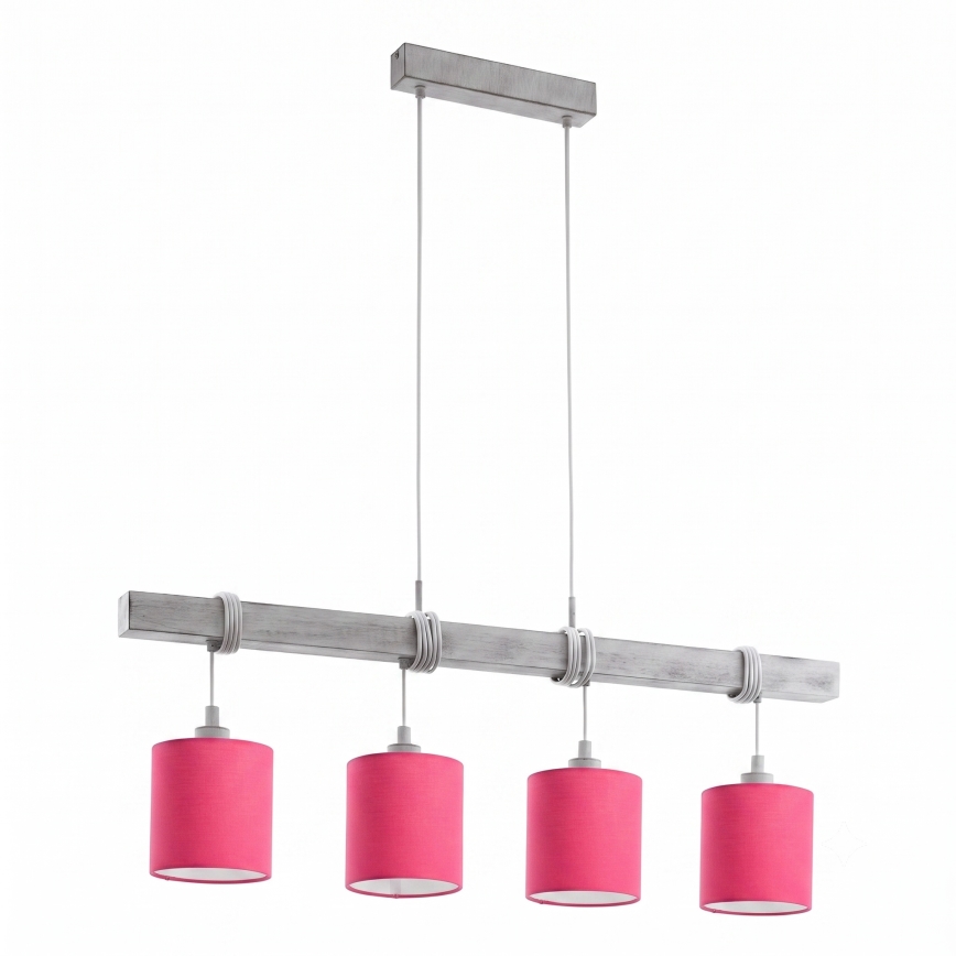Brilagi - Lustră LED pe cablu NUBILA 4xE27/60W/230V gri/roz
