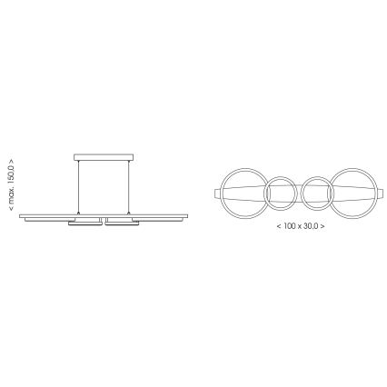Brilagi - Lustră LED pe cablu PLANK LED/35W/230V 4000K 30x100 cm lemn