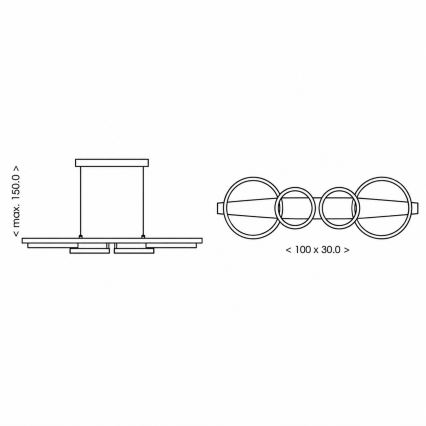 BRILAGI - Lustră LED pe cablu PLANK LED/35W/230V 4000K 30x100 cm lemn