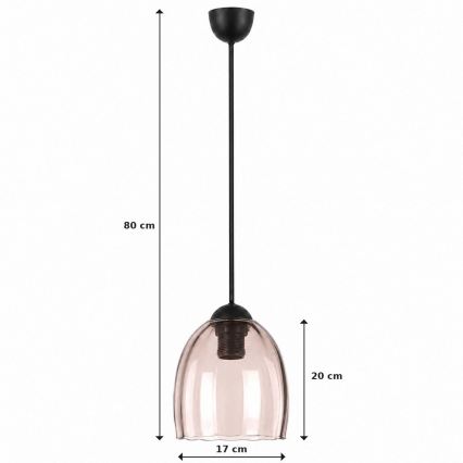BRILAGI - Pendul LED suspendat pe cablu RETRO GLASS 1xE27/60W/230V Ø 17 cm negru/bej fumuriu