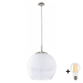 BRILAGI - lustra LED pe cablu RETRO GLASS 1xE27/60W/230V crom mat/alb