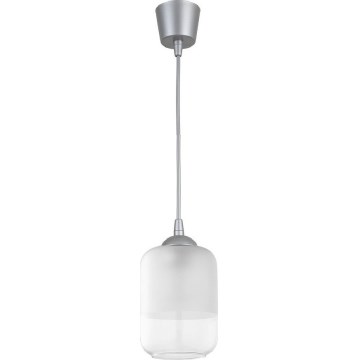 Brilagi - Lustră LED pe cablu RETRO GLASS 1xE27/60W/230V Ø 14 cm argintie/albă