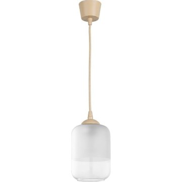 Brilagi - Lustră LED pe cablu RETRO GLASS 1xE27/60W/230V Ø 14 cm bej/alb