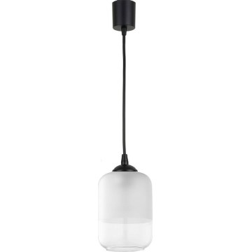 Brilagi - Lustră LED pe cablu RETRO GLASS 1xE27/60W/230V Ø 14 cm negru/alb