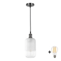 BRILAGI - lustră LED pe cablu RETRO GLASS 1xE27/60W/230V Ø 14 cm negru/alb