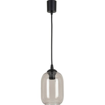 Brilagi - Lustră LED pe cablu RETRO GLASS 1xE27/60W/230V Ø 14 cm negru/gri fumuriu