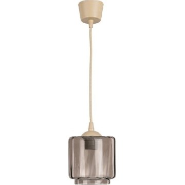 Brilagi - Lustră LED pe cablu RETRO GLASS 1xE27/60W/230V Ø 15 cm bej / bej fumuriu