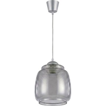 Brilagi - Lustra LED pe cablu RETRO GLASS 1xE27/60W/230V Ø 26 cm argintiu/gri fumuriu