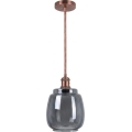 Brilagi - lustră LED pe cablu RETRO GLASS 1xE27/60W/230V Ø 26 cm cupru/gri fumuriu
