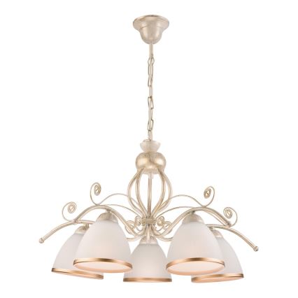 Brilagi - Lustră LED pe lanț ANTICO 5xE27/60W/230V 3000K patină albă