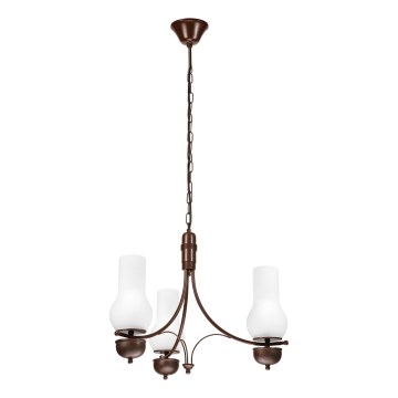 Brilagi - Lustră LED pe lanț COTTAGE 3xE14/40W/230V fag/maro/alb