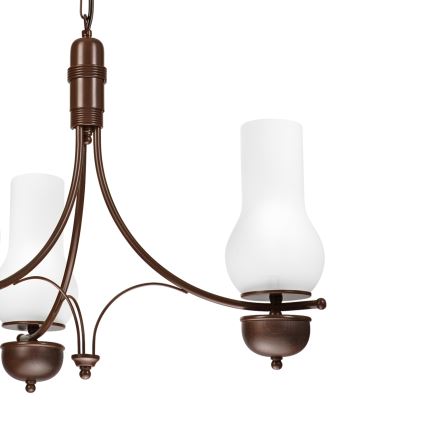 Brilagi - Lustră LED pe lanț COTTAGE 3xE14/40W/230V fag/maro/alb