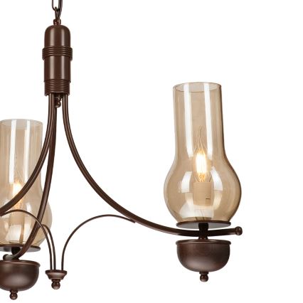 Brilagi - Lustră LED pe lanț COTTAGE 3xE14/40W/230V fag/maro/bej fumuriu