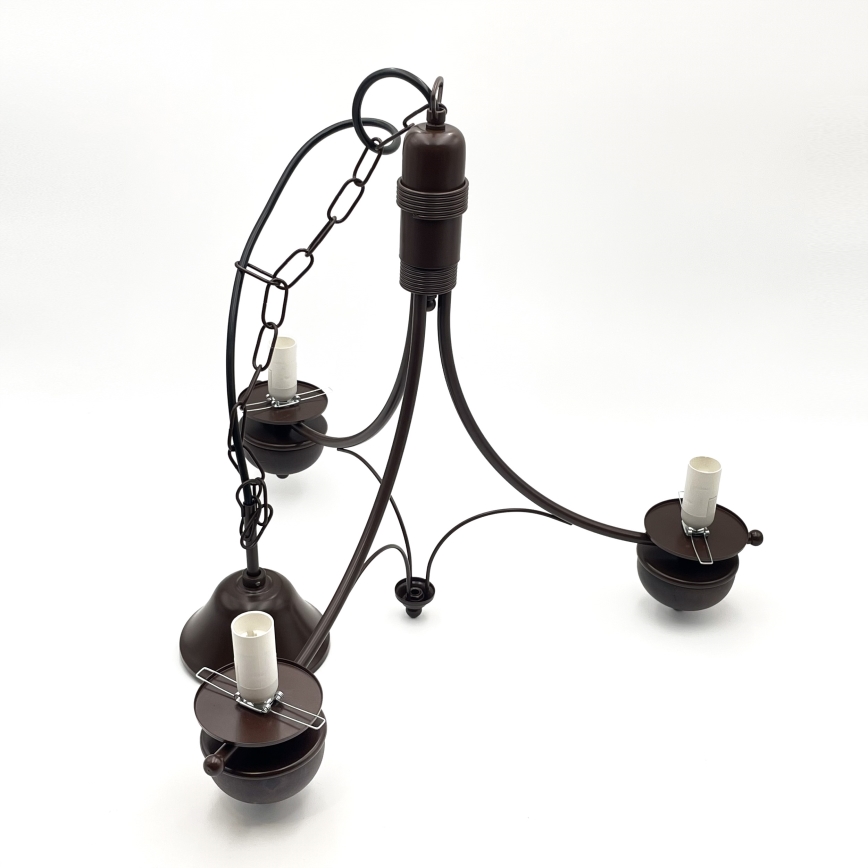 Brilagi - Lustră LED pe lanț COTTAGE 3xE14/40W/230V fag/maro/bej fumuriu