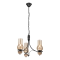 Brilagi - Lustră LED pe lanț COTTAGE 3xE14/40W/230V stejar/negru/bej fumuriu