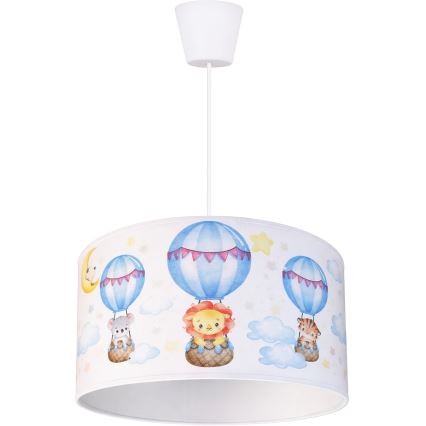 Brilagi - Lustră LED pentru copii BOBO, cu cablu, 1xE27/10W/230V, Ø 35 cm, alb/cu animale
