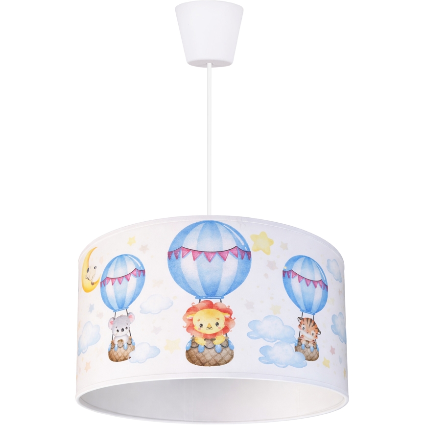 Brilagi - Lustră LED pentru copii BOBO, cu cablu, 1xE27/10W/230V, Ø 35 cm, alb/cu animale
