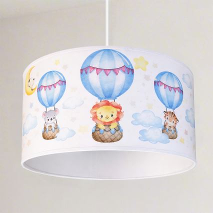 Brilagi - Lustră LED pentru copii BOBO, cu cablu, 1xE27/10W/230V, Ø 35 cm, alb/cu animale