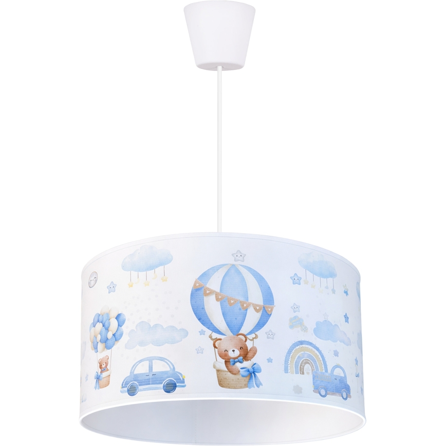 Brilagi - Lustră LED pentru copii BOBO pe cablu 1xE27/60W/230V Ø 35 cm albastru/ursuleți