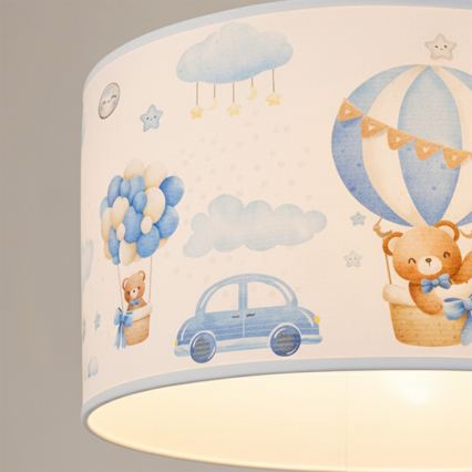 Brilagi - Lustră LED pentru copii BOBO pe cablu 1xE27/60W/230V Ø 35 cm albastru/ursuleți