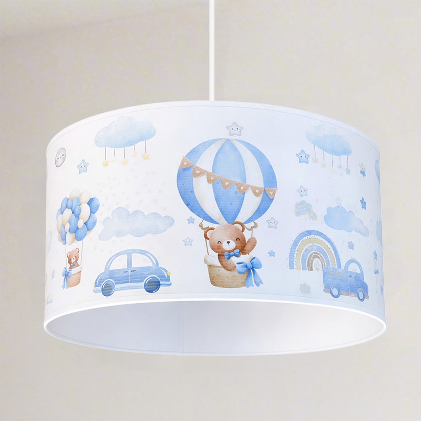 Brilagi - Lustră LED pentru copii BOBO pe cablu 1xE27/60W/230V Ø 35 cm albastru/ursuleți