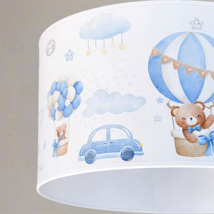 Brilagi - Lustră LED pentru copii BOBO pe cablu 1xE27/60W/230V Ø 35 cm albastru/ursuleți