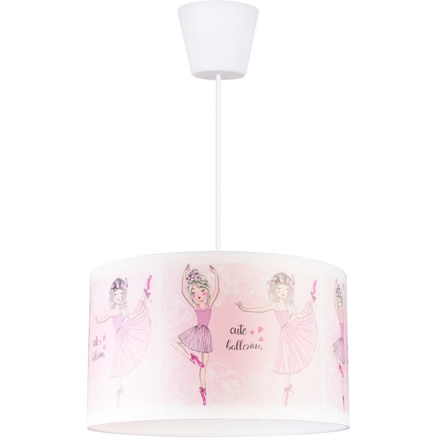 Brilagi - Lustră LED pentru copii BOBO, suspendată cu cablu, 1xE27/10W/230V, Ø 35 cm, roz/balerine