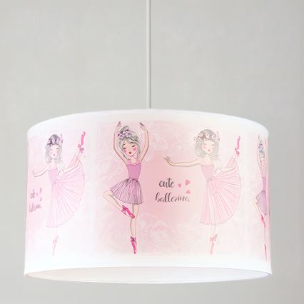 Brilagi - Lustră LED pentru copii BOBO, suspendată cu cablu, 1xE27/10W/230V, Ø 35 cm, roz/balerine