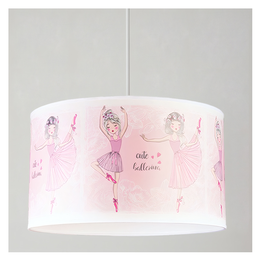 Brilagi - Lustră LED pentru copii BOBO, suspendată cu cablu, 1xE27/10W/230V, Ø 35 cm, roz/balerine
