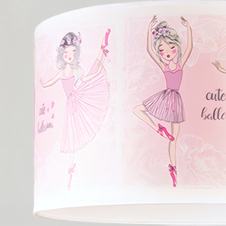 Brilagi - Lustră LED pentru copii BOBO, suspendată cu cablu, 1xE27/10W/230V, Ø 35 cm, roz/balerine