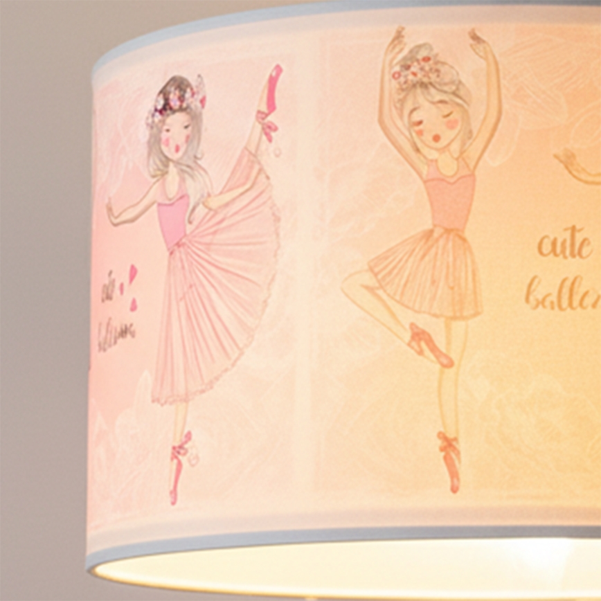 Brilagi - Lustră LED pentru copii BOBO, suspendată cu cablu, 1xE27/60W/230V, Ø 35 cm, roz/balerine