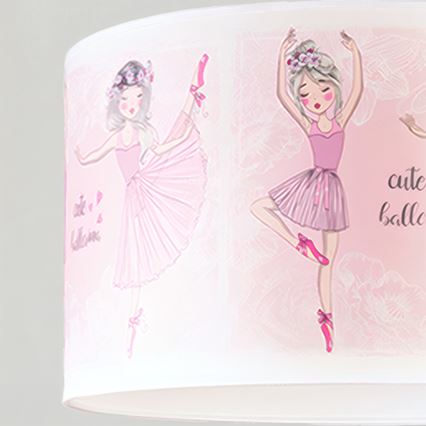 Brilagi - Lustră LED pentru copii BOBO, suspendată cu cablu, 1xE27/60W/230V, Ø 35 cm, roz/balerine
