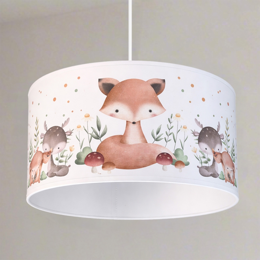 Brilagi - Lustră LED pentru copii cu cablu BOBO 1xE27/10W/230V Ø 35 cm alb/animăluțe