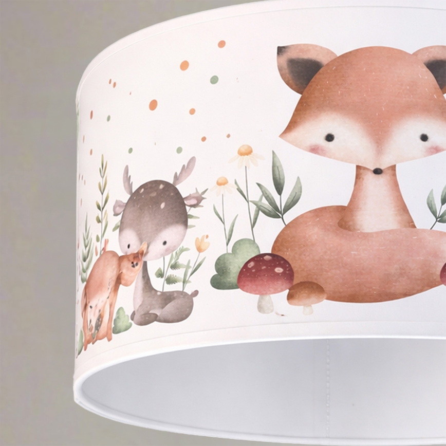 Brilagi - Lustră LED pentru copii cu cablu BOBO 1xE27/10W/230V Ø 35 cm alb/animăluțe