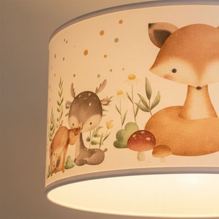 Brilagi - Lustră LED pentru copii cu cablu BOBO 1xE27/60W/230V Ø 35 cm alb/animăluțe