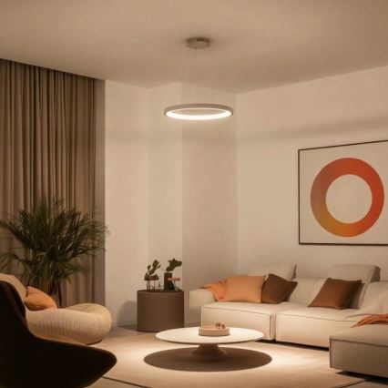 BRILAGI - Lustru LED reglabil suspendat pe cablu FALCON SLIM LED/42W/230V 3000-6500K Ø 50 cm bej + cu telecomandă