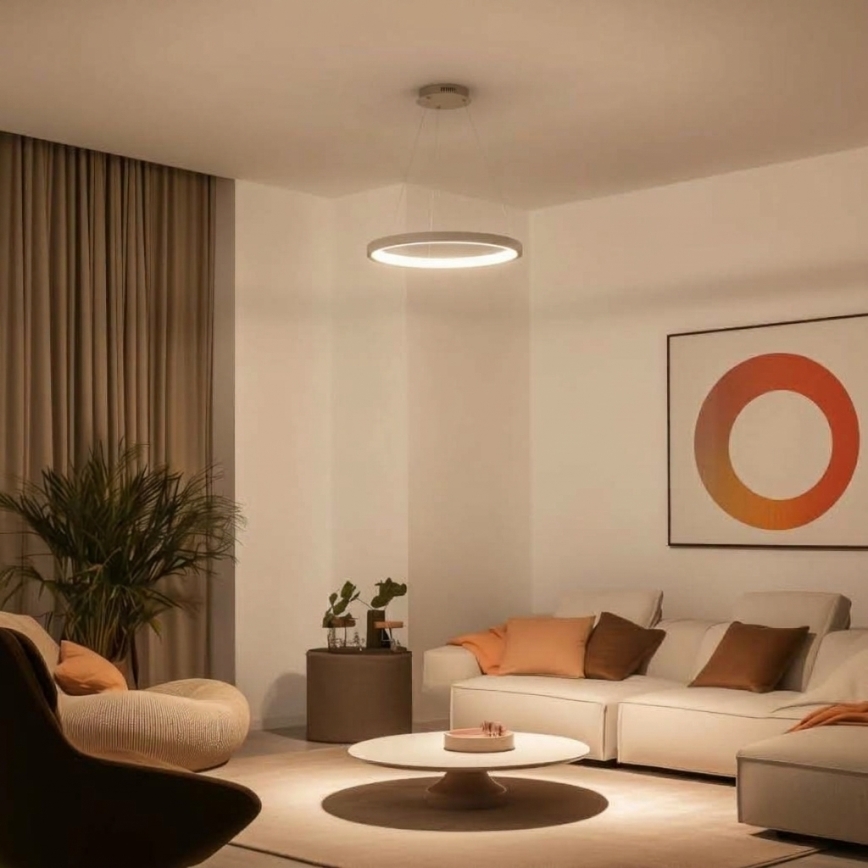 BRILAGI - Lustru LED reglabil suspendat pe cablu FALCON SLIM LED/42W/230V 3000-6500K Ø 50 cm bej + cu telecomandă