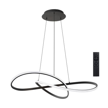 Brilagi - Lustru LED reglabil pe cablu INFINITY LED/80W/230V 3000-6000K 80x80 cm negru + telecomandă