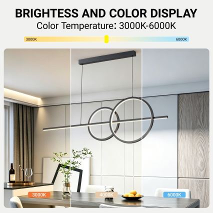 BRILAGI - Lustru LED reglabil suspendat pe cablu SIGNATURE LED/53W/230V 3000-600K 120 cm negru + telecomandă